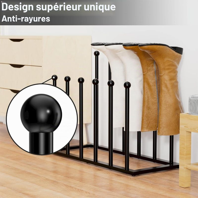 Freistehendes Schuhregal – Schuhaufbewahrung Aus Schwarzem Metall, Ideal Für Studentenwohnheim, Kleiderschrank, Eingangsbereich, Schlafzimmer, Flur, Aufbewahrungsmöglichkeit Für 4 Paar Stiefel