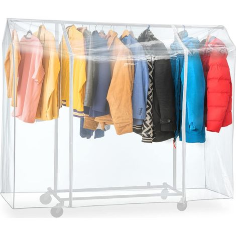 Stück (180 X 50 X 150 Cm) Große Schutzhülle Für Kleiderständer, Transparenter, Wasserdichter Kunststoff, Leicht Zu Öffnen Und Zu Schließen, Kleiderständer Nicht Im Lieferumfang Enthalten