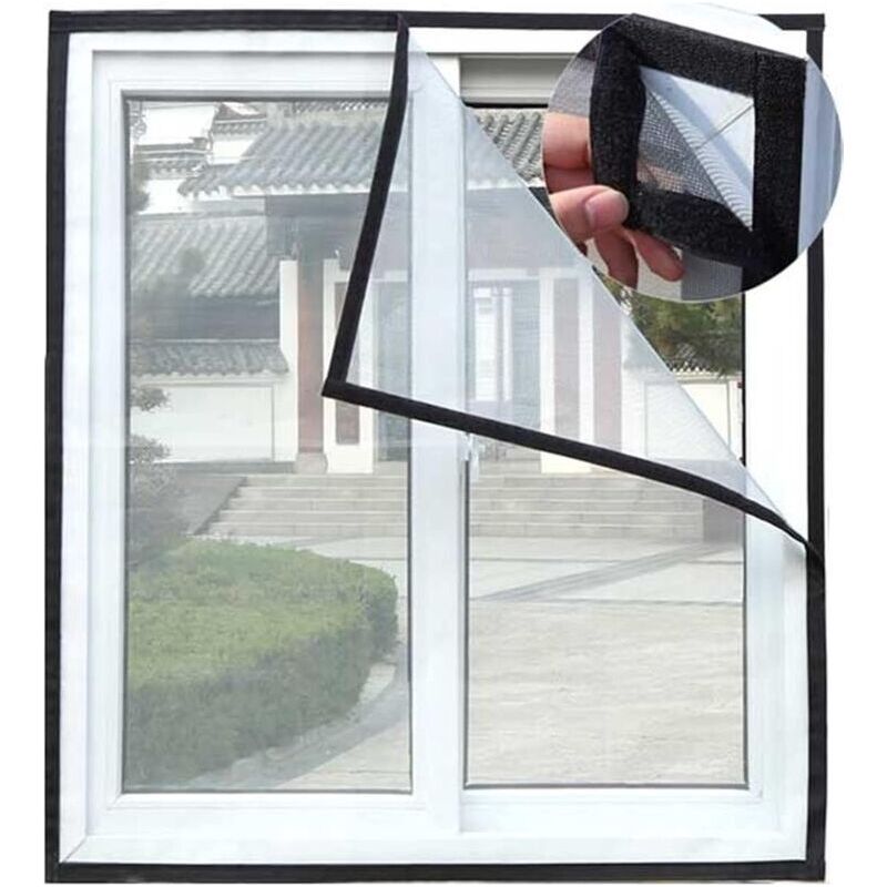 Selbstklebendes Moskitonetz Für Fenster, Verstellbares Insektenschutznetz, Transparentes Katzenschutznetz, Moskitonetz (130 X 150 Cm)