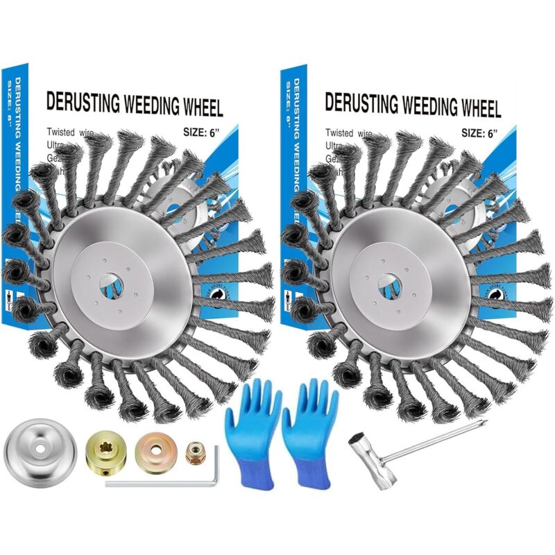 2-teiliges Drahttrimmer-set, Professionelle Unkrautbürste Für Freischneider, 25,4 Mm Durchmesser, Geeignet Zur Effektiven Entfernung Von Wildgras Und Moos, 6 Zoll (15,2 Cm), 2 Stück