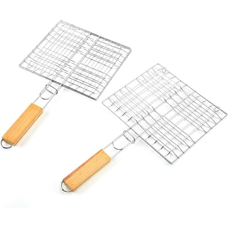 Stück Tragbarer Grillkorb Aus Edelstahl Zum Braten Von Steaks, Garnelen, Fleisch, Gemüse Und Fisch