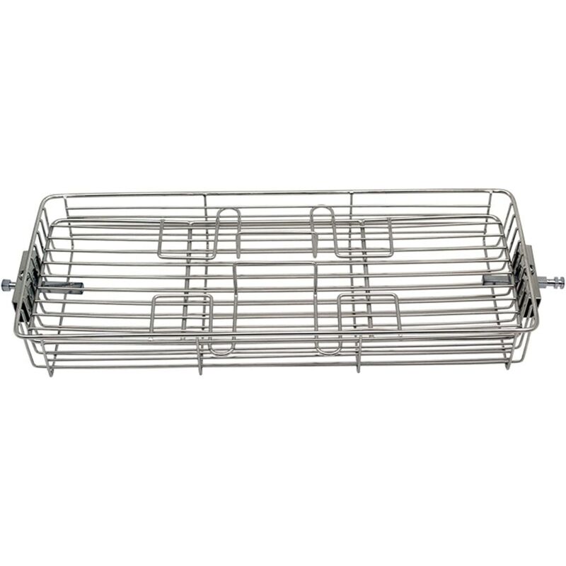 Grillkorb Aus Edelstahl Mit Drehspieß, Fischgrill, Grillschale Für Fleisch, Obst Und Gemüse, Brot, Grillofen (31,6 X 12,6 X 5 Cm) 31,6 X 12,6 X 5 Cm