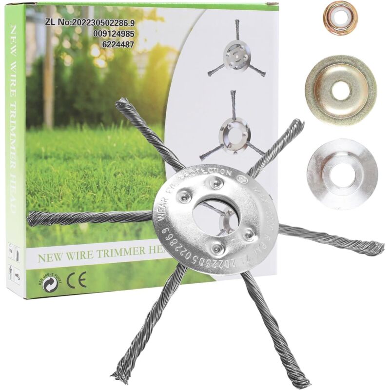 Freischneiderkopf, 200 Mm X 25,4 Mm Universal-freischneiderkopf, 25,4 Mm Bohrung, Mit 6 Stahldrähten, Metall-gartenfreischneider -