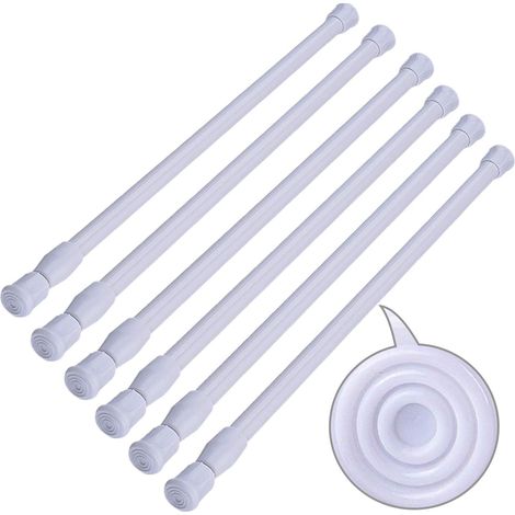 6er-set Ausziehbare Kleiderstangen Ohne Bohren – Verstellbar Von 40 Bis 70 Cm – Spannstange Mit Feder – Für Kleiderschrank Und Badezimmer