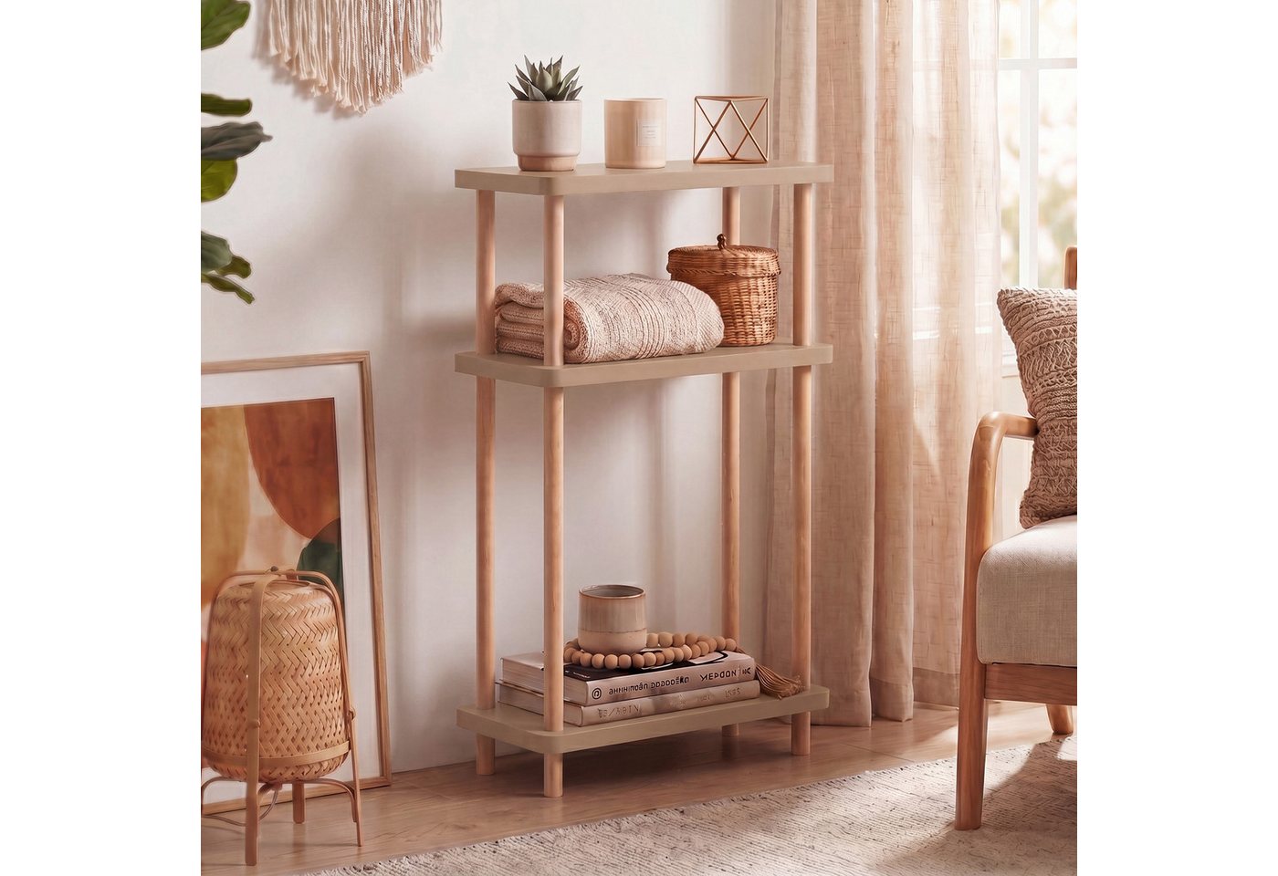 Standregal Nampernu 62x40x18 Cm Cappuccino [en.casa]
