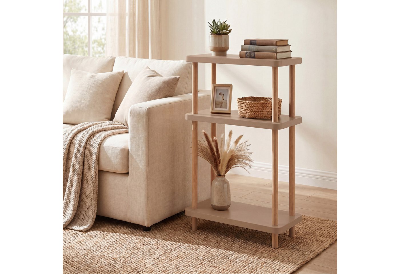 Standregal Nampernu 62x40x18 Cm Cappuccino [en.casa] Bild 2
