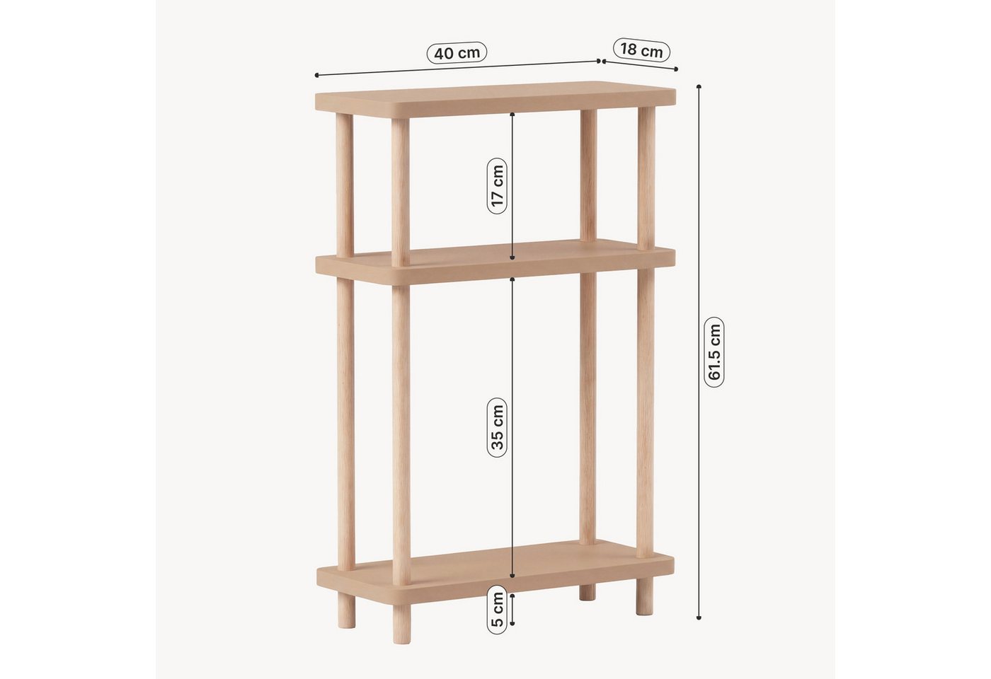 Standregal Nampernu 62x40x18 Cm Cappuccino [en.casa] Bild 5