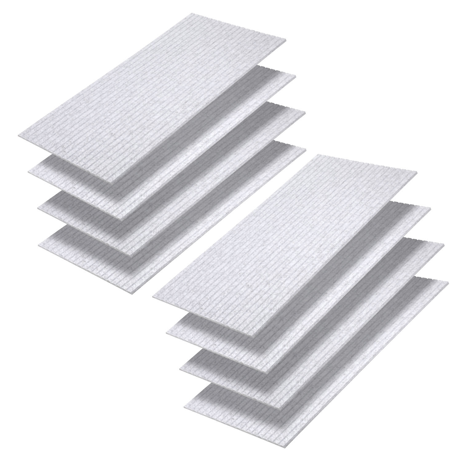 Jiubiaz Akustikpaneele Selbstklebend, 8 Stück Akustikplatten Aus Filz 120 X 60 X 0,9 Cm Grau, Schallabsorber Mit Vertikalen Rillen