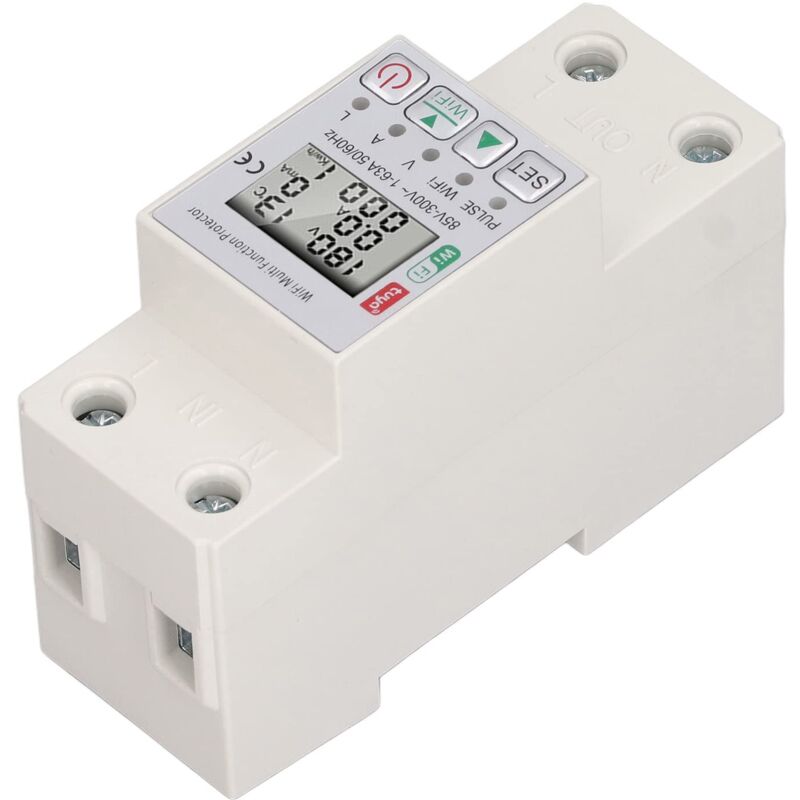 Multifunktionaler Wlan-schutz Mit Mess-pc, 35-mm-führungsschiene, Intelligentem Wlan-leistungsmesser-schalter, Ac 85–300 V, 63 A Für Tuya Multifunktions-schutz