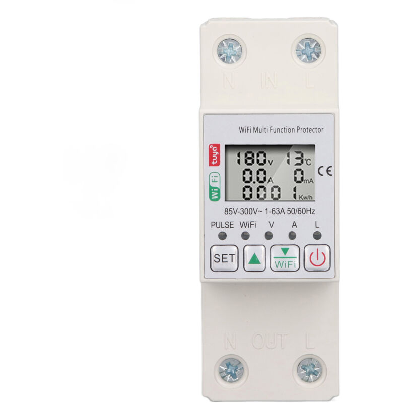 Tuya Wifi Smart Energy Meter Switch Für Multifunktionale Schutzschalter Mit Ac85300v 63a Messung