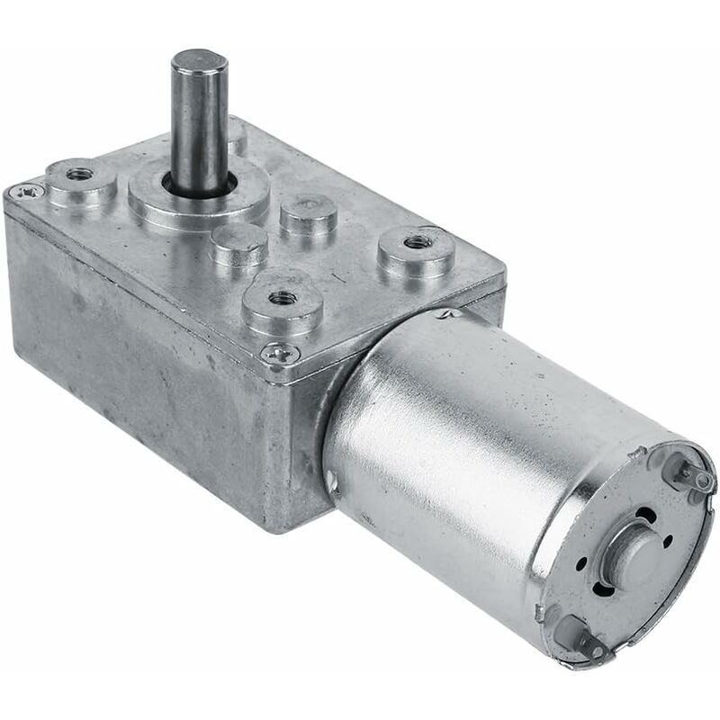 Elektromotor Mit Hohem Drehmoment, Umkehrbarem Untersetzungsgetriebe Und Schneckengetriebe, 12 V, 62 U/min, Silber