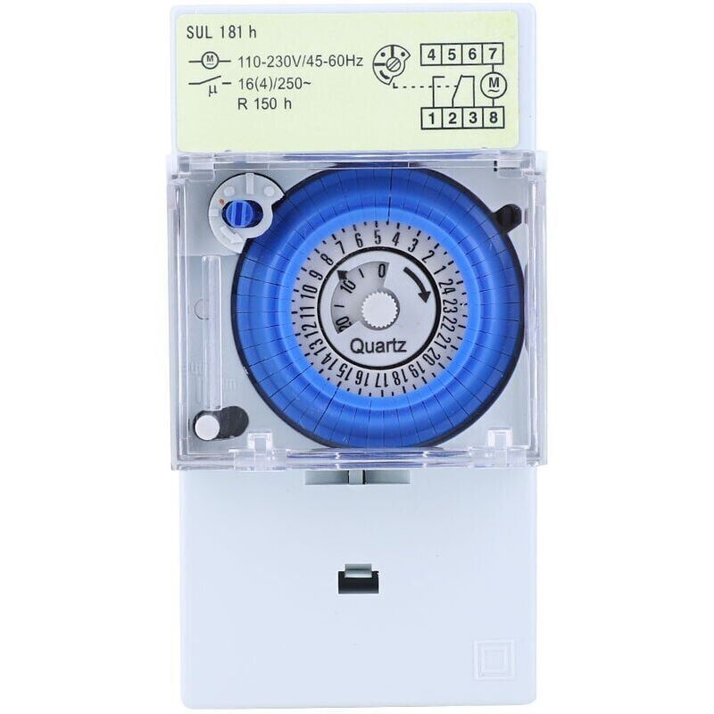 Mechanischer 24-stunden-quarztimer (181 Stunden), Modulares Relais-schaltmodul, 110–230 V Ac, 16 A
