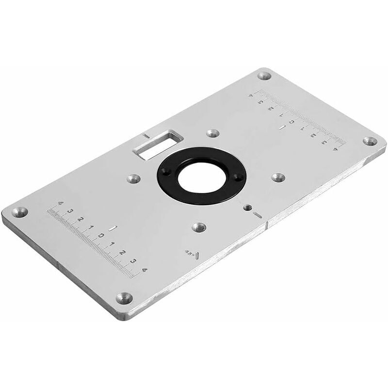 Einlegeplatte Aus Aluminium Für Frästische – 4 Fräsringe – Abmessungen 235 X 120 X 8 Mm – Kompatibel Mit Holzfräsen