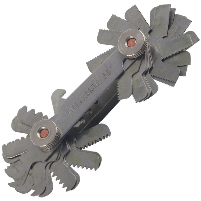52-teiliges Gewindelehren-set Aus Edelstahl Zur Messung Von Gewindesteigungen Von 60° Und 55° (metrisch Und Impedanz)