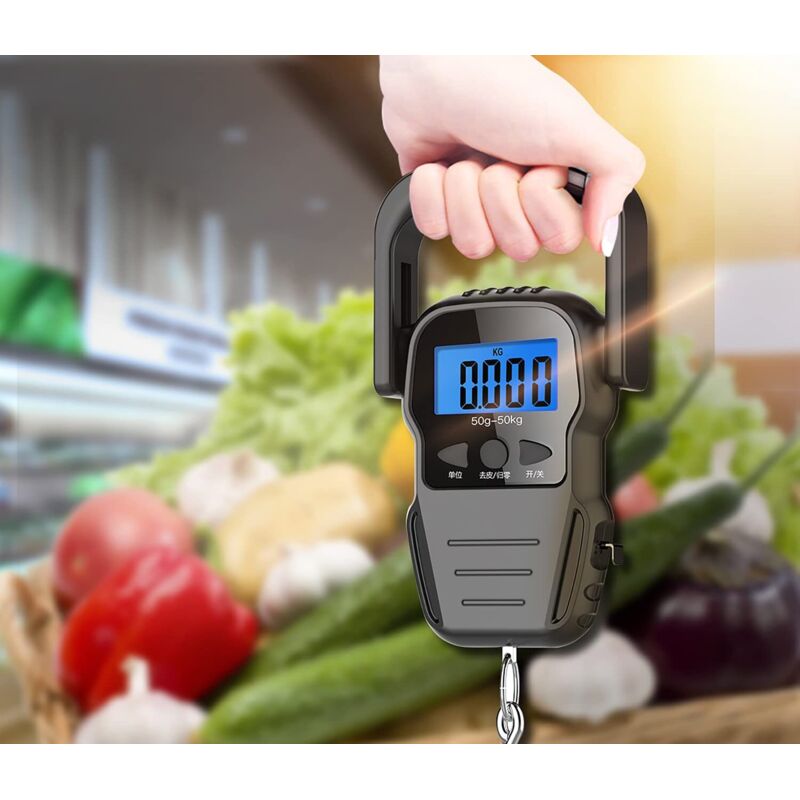 Elektronische Gepäckwaage/gepäckwaage/kofferwaage Mit Hintergrundbeleuchtetem Lcd-display Für Reisen, Angeln Und Bogenschießen, Maßband (batterien Im Lieferumfang Enthalten)