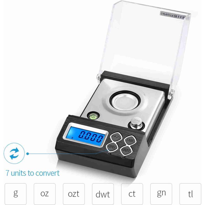 Hochpräzise Professionelle Digitalwaage (50 G/0,001 G), Elektronische Miniwaage Für Pulver, Goldschmuck, Karatgewichte, Mit Kalibrierklemme Und Wiegeplattform.