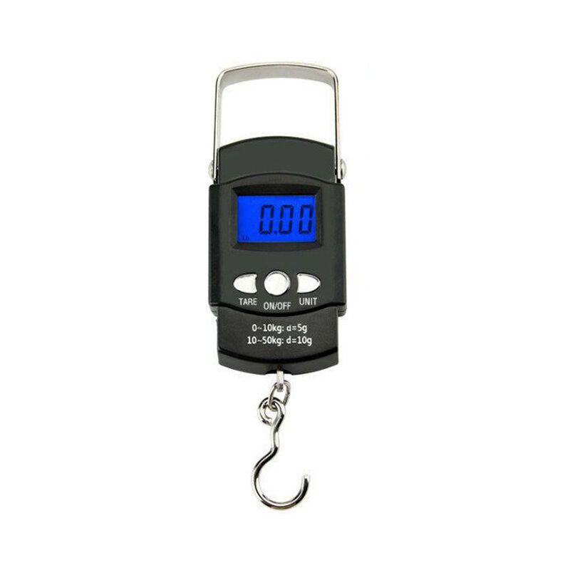 Elektronische Gepäckwaage, Lcd-digitalwaage Für Angler, Tragbare Elektronische Kofferwaage, Digitale Reisewaage (max. 50 Kg) Mit Haken + Maßband (100 Cm / 39 Zoll)