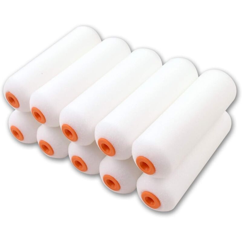10er-pack Mini-schaumstoffhüllen Mit Hoher Dichte Für 110-mm-farbwalzen. Ideal Für Hochglanzlackierungen Auf Glatten Oberflächen (11 Cm).