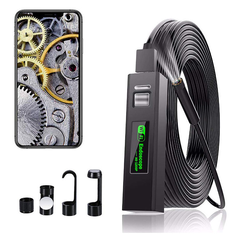 Wifi-endoskop-usb-inspektionskamera, 2-megapixel-1200p-hd-endoskopkamera, Ip68-wasserdichte Boreskopkamera Mit 8 Leds Für Iphone, Android, Ipad, Mac, Pc, Laptop (10 M)