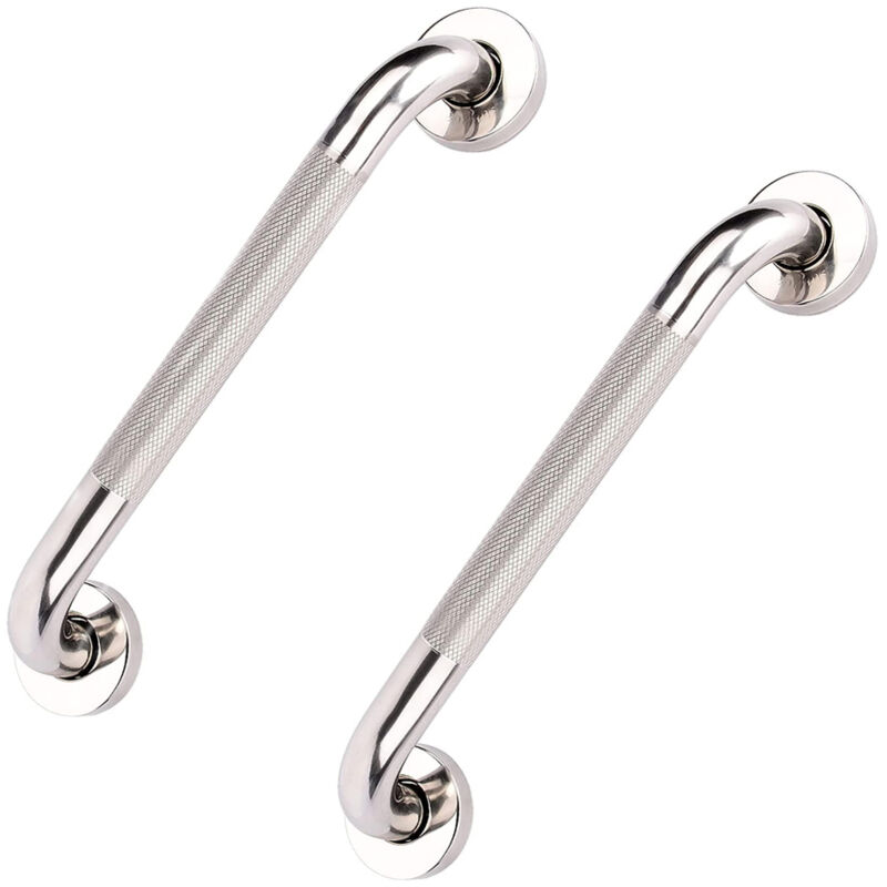 Zwei Stück, 40 Cm Rutschfeste Haltegriffe Aus Edelstahl Für Das Badezimmer, Chrom-silber