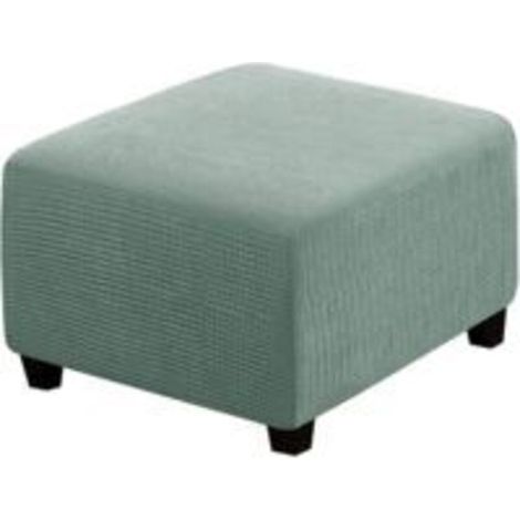Dehnbarer Elastanbezug Für Quadratischen Pouf – Flecken- Und Reißfest – Einfache, Elastische Anbringung – Graugrün