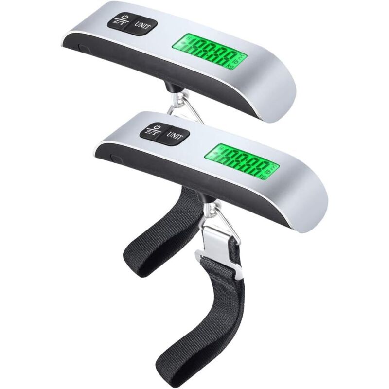 Elektronische Gepäckwaage, Reise-kofferwaage, Tragbare Digitale Waage, Digitale Reisewaage, Max. 50 Kg, Hintergrundbeleuchtetes Lcd / Tara-funktion Für Post, Heimgebrauch, 2er-pack