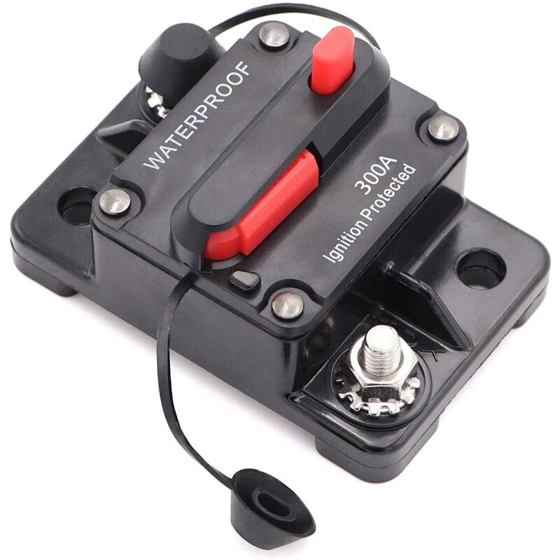 Kfz-leistungsschalter 300 A 12 V–48 V Dc, Wasserdicht, Mit Manuellem Rückstell-sicherungshalter Für Auto Und Boot (2 Stück À 300 A)