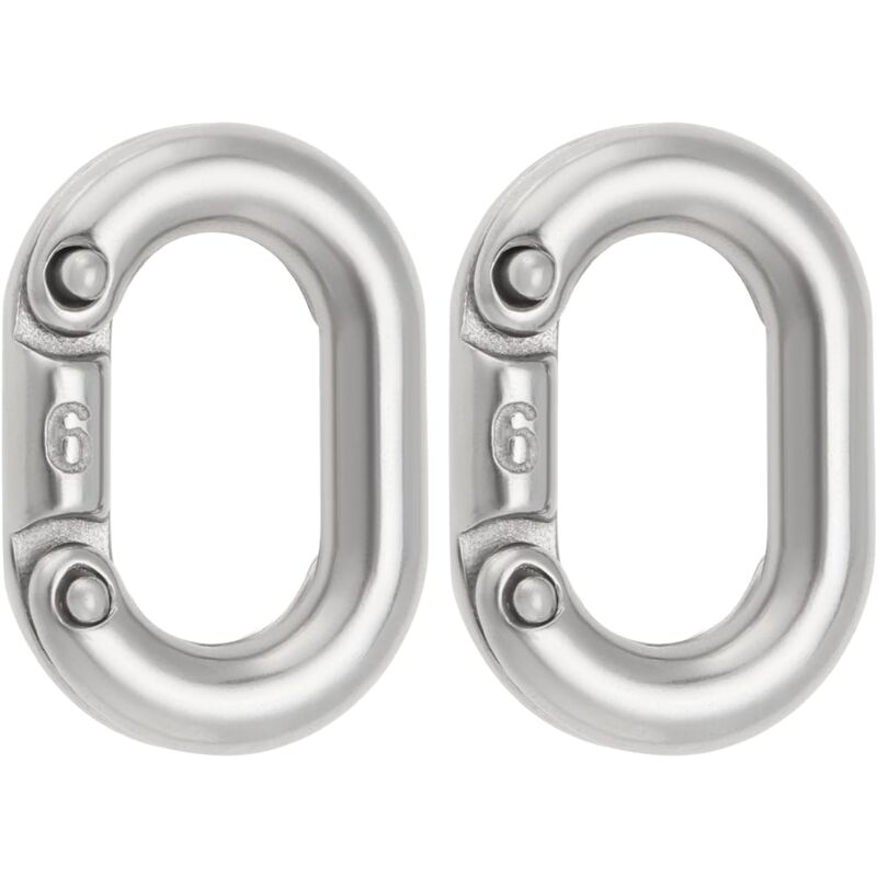 4 Stück 6 Mm 316 Edelstahl-kettenglieder, Geteilter Verbinder, Hochbelastbare Kettenglieder Für Kettenverbindungen, 22 X 12 Mm, Silber