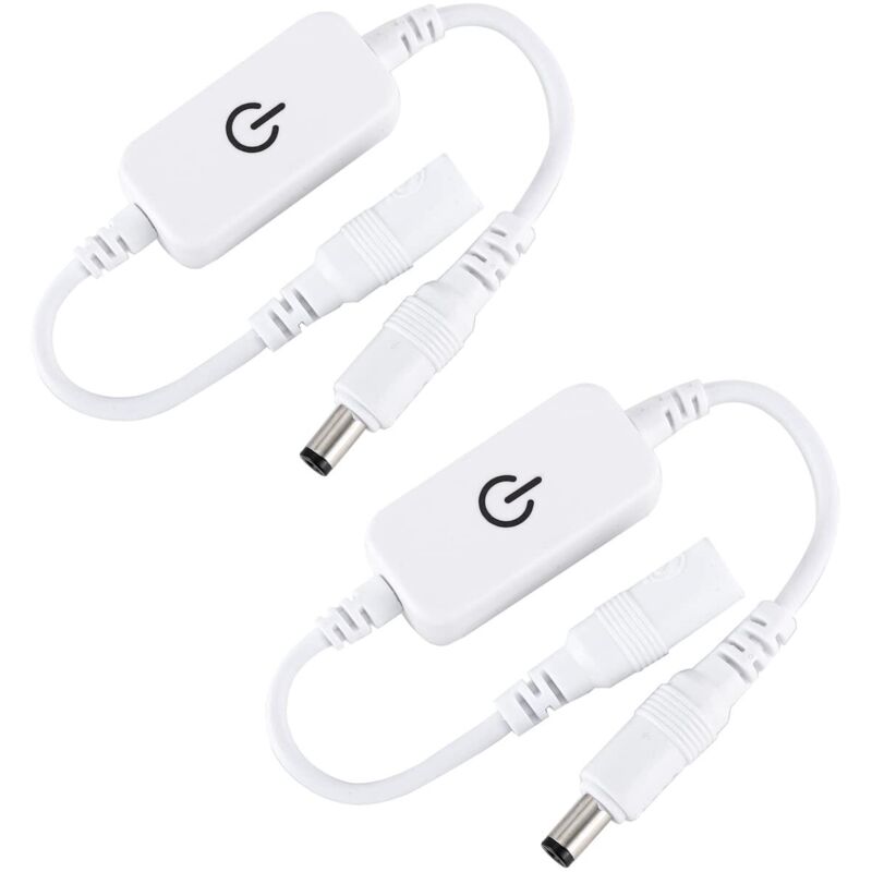 2 Stück 12-24v 4a Einzelfarbige Led-streifenleuchte Helligkeitsregler Ein/aus-schalter Inline-touch-schalter Dc Mini-led-touch-schalter (weiß)
