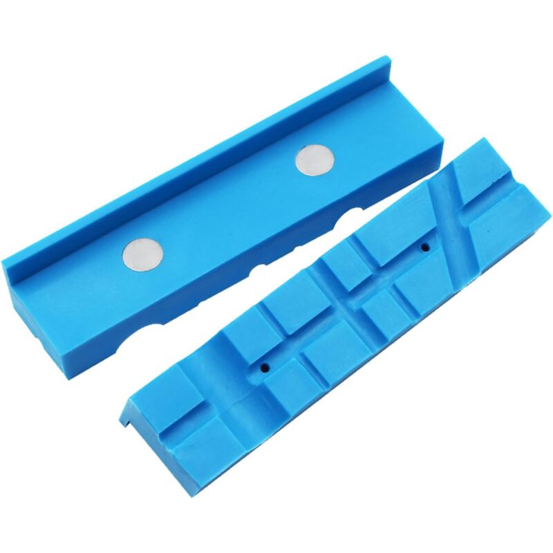 2 Stück, Schutzstreifen Für Schraubstock, Schutzbacken Für Schraubstock, Rutschfeste Einlage Für Magnetbacken, Schutzabdeckung Für Schraubstockbacken, Magnetischer Schraubstockbackenschutz, Blau, Kiui