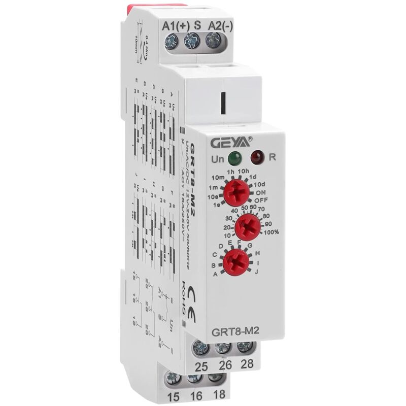 16a Multifunktions-zeitverzögerungsrelais Mit 10 Funktionen, Ac/dc 12v-240v, 2 Spdts, Steuerung (grt8-m2, Ac/dc 12v-240v)