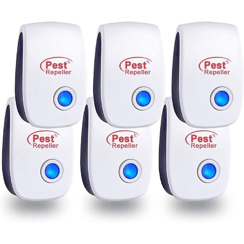 Ultraschall-nagetierabwehr 6er-pack, Elektronischer Insektenabwehr Für Innenräume, Gegen Mücken/kakerlaken/mäuse/spinnen/fliegen