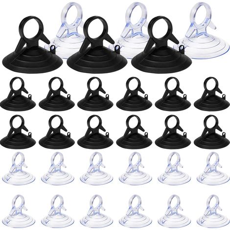 60 Stück Sonnenschutz-saugnapf, 45 Mm Saugnapf Ohne Haken, Saugnapf Aus Pvc, Mini-saugnapf, Transparent Und Schwarz, Saugnapf Für Fenster, Saugnapf Für Fenster