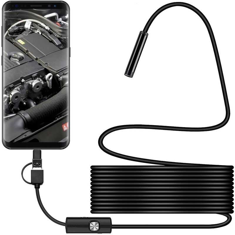 7 Mm Usb-endoskop 2-in-1 Wasserdichte Endoskopkamera Mit 5 M Usb-kabel Für Android-smartphone- Und Tablet-adapter (640p)