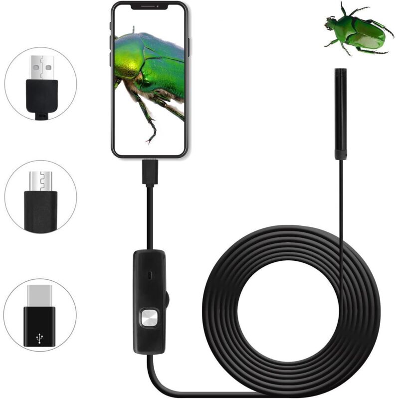 7 Mm Usb-endoskop Android Typ-c Hd 2-in-1 Wasserdichtes Endoskop Für Smartphones (5 M)