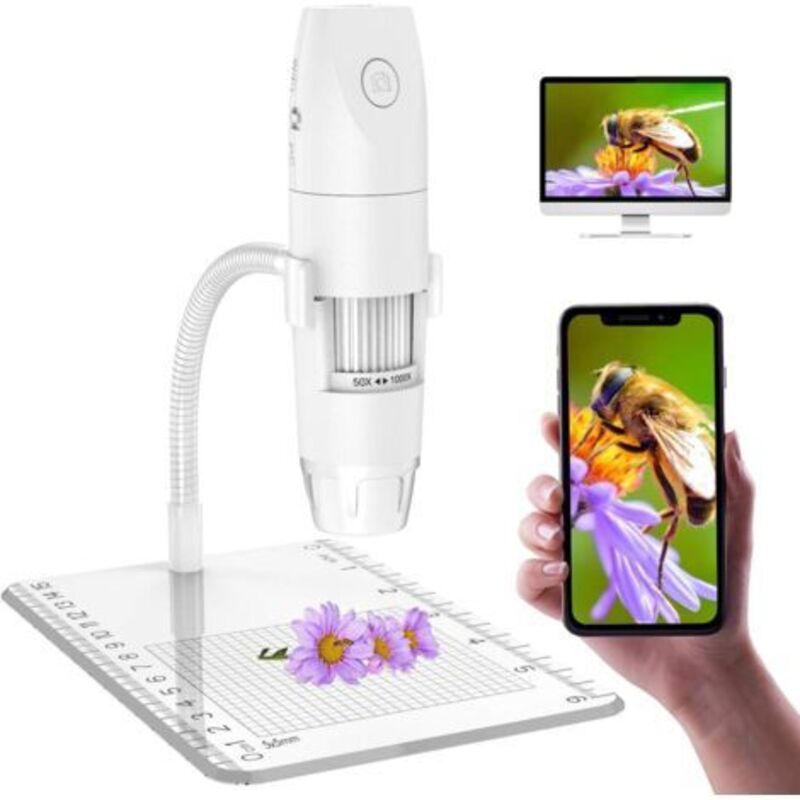 Digitales Wlan-mikroskop, Mini-mikroskop Mit 50- Bis 1000-facher Vergrößerung, 1080p Hd, 2,0 Mp, 8 Leds, Tragbares Usb-digitalmikroskop, Kompatibel Mit Android, Iphones, Tablets, Windows Und Mac.
