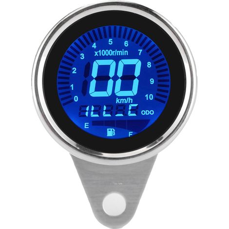 Multifunktionaler Motorrad-tachometer, Drehzahlmesser, Kilometerzähler, Tankanzeige, Geschwindigkeitsmesser, 12v Universal (silber)