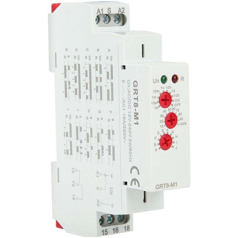 Grt8-m1 Zeitverzögerungsrelais Mit 10 Funktionen, 35-mm-din-schienenmontage, Ac/dc 12–240 V, 50–60 Hz
