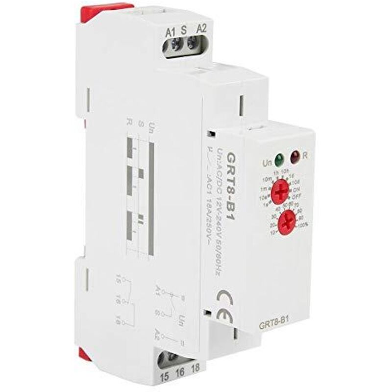 Zeitverzögerungsrelais – Grt8-b1 Ac/dc 12–240 V Multifunktions-zeitverzögerungsrelais, Mini-zeitverzögerungsrelais – M1 Din-schienenmontage 10 Funktionen Led-anzeigen Für Industrieanlagen