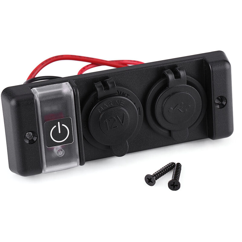 12v Wasserdichtes Dual-usb-zigarettenanzünder-stromanschluss-schaltfeld Für Auto, Wohnmobil, Boot Und Schiff
