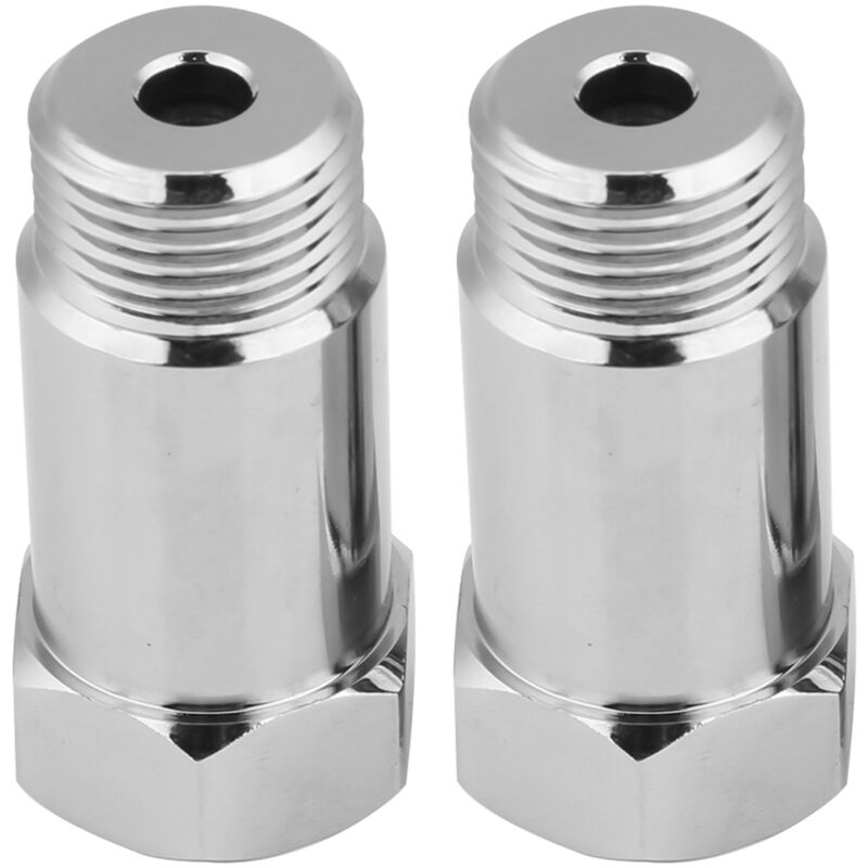 2 Stück M18 X 1,5 45 Mm Check Engine Light Eliminator Adapter O2 Sauerstoffsensor Spacer Extender Silber