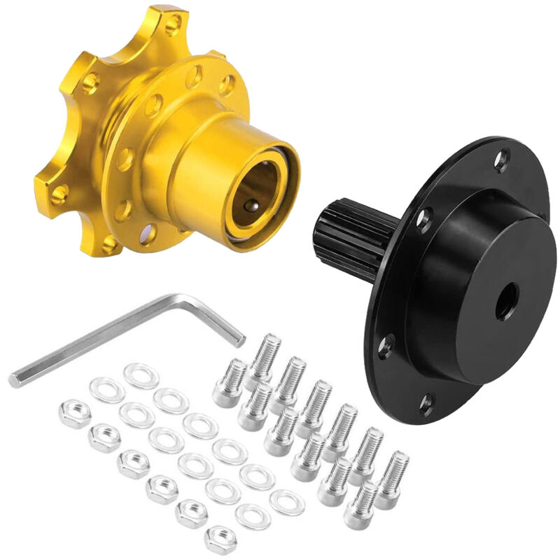 Universeller Goldener Auto-lenkradnabenadapter Mit Schnellverschluss, Rennadapter, Schnappverschluss-set