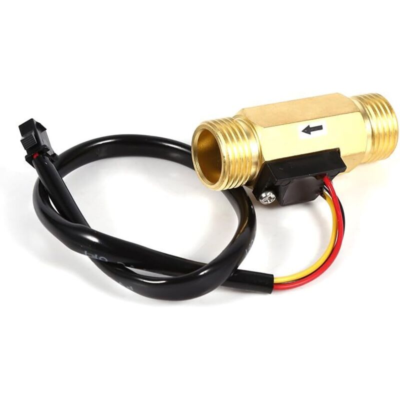 Wasserdurchflussschalter – 1 Stück Neuer G1/2"-kupfer-hall-effekt-flüssigkeitswasser-durchflusssensor, Durchflussmesser 1–30 L/min, Hohe Qualität