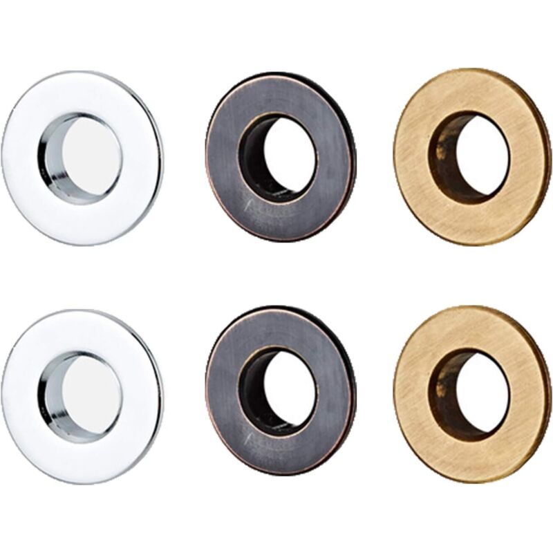 6 Stück Überlaufringe, Messingring-einsätze, Überlaufringe Für Spülbecken, Ersatzteil Für Badezimmer- Oder Küchenspülen (chrom, Schwarze Patina, Antikfarbe)