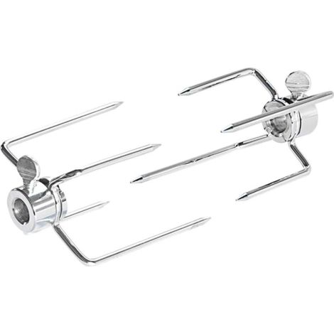 Wiltec 2x Fleischgabeln Für Spieße Ø 5-11 Mm Rotisseriegabeln Aus Chromstahl