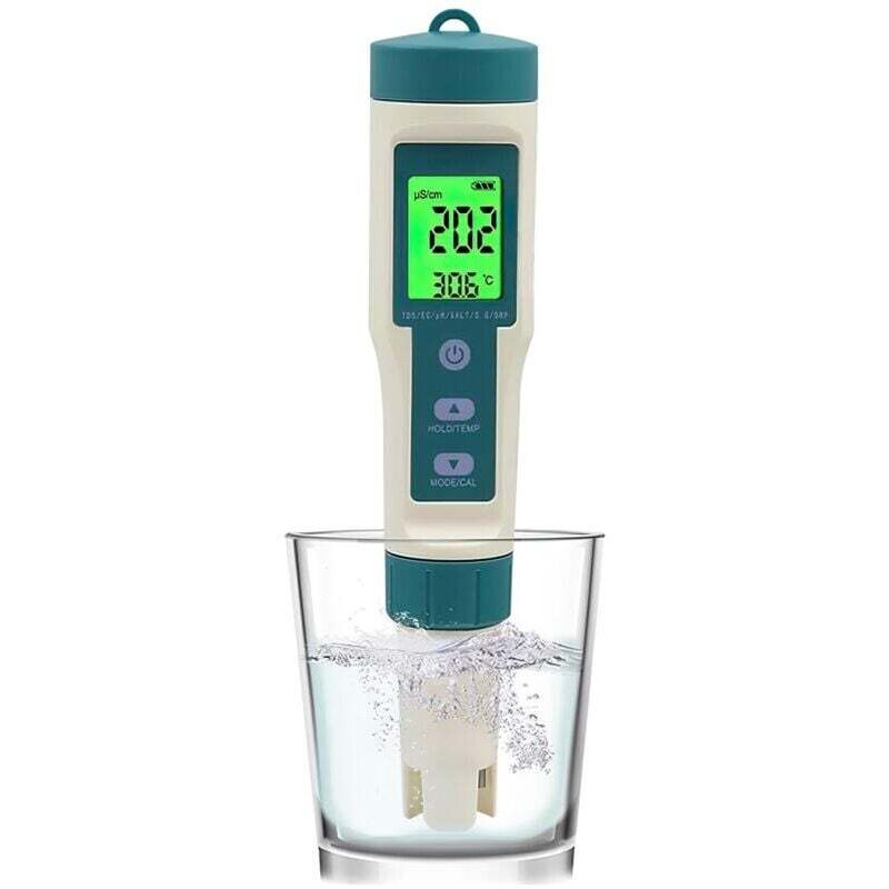 8-in-1 Elektronisches Ph-meter Für Schwimmbäder, Ph/tds/salz/sg/orp/ec/temperatur/h2-tester, Wasserqualitätstester Für Schwimmbäder, Spas, Aquarien, Trinkwasser Und Hydrokultur