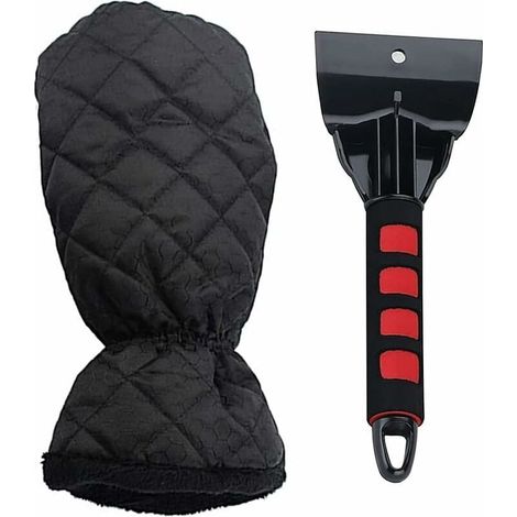 Ulisem Eiskratzer Mit Handschuh Für Auto, Suv Und Van, Hochleistungs-frostkratzer Zum Enteisen Von Windschutzscheiben Und Autofenstern, Ideal Für Den Winter Gegen Eis Und Schnee - Rot/