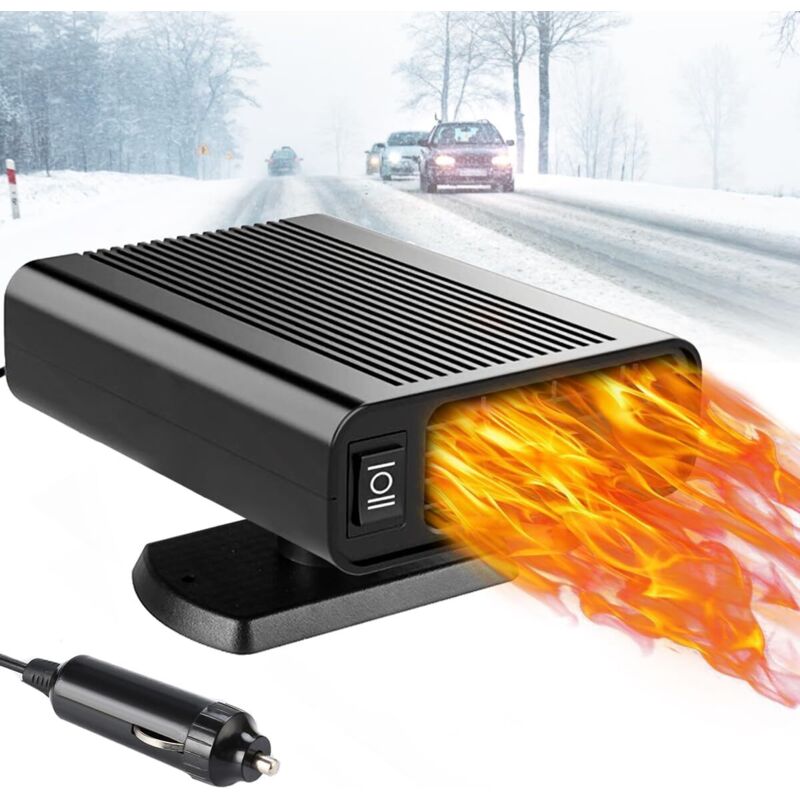 12v Autoheizung, Tragbare Autoheizung, Antibeschlag-windschutzscheibenenteiser, Mini-autoheizungslüfter Mit Zigarettenanzünderanschluss (schwarz)