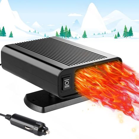 2-in-1 Autoheizung – 12 V – 200 W – 360° Drehbarer Entfroster – Schnellheizung – Entfroster – Für Windschutzscheiben – Schwarz