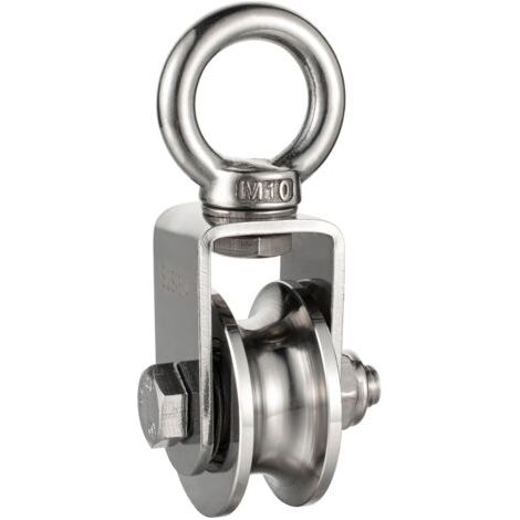 Seilrolle Aus Edelstahl 304 – Maximale Belastung 3500 Kg – 360° Drehbarer Ring – Lager Für Reibungslosen Lauf